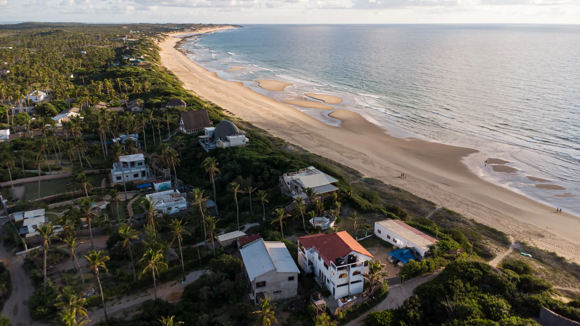 Tofo Beach aerial panorama