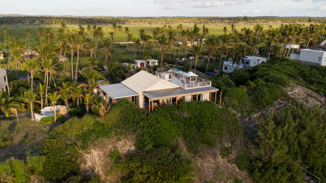 Aerial view of beach access