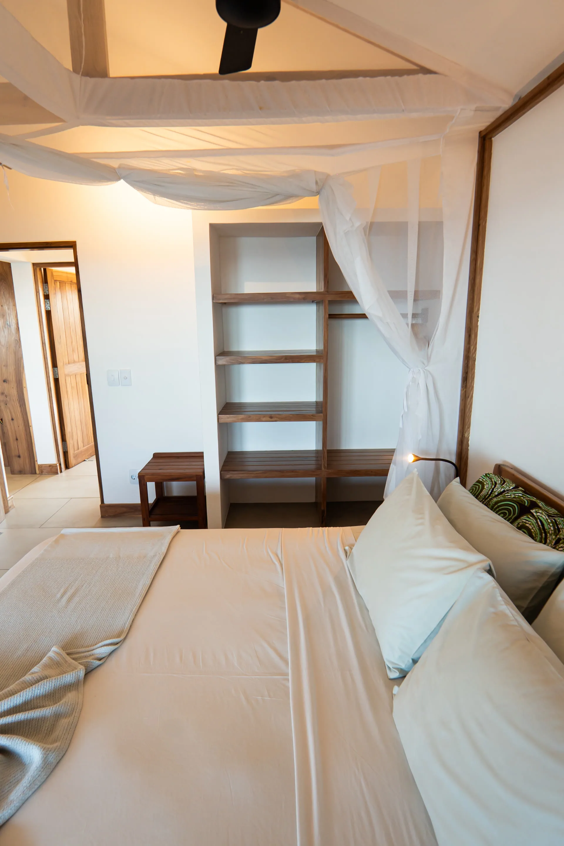 Private bedroom, natural finishes